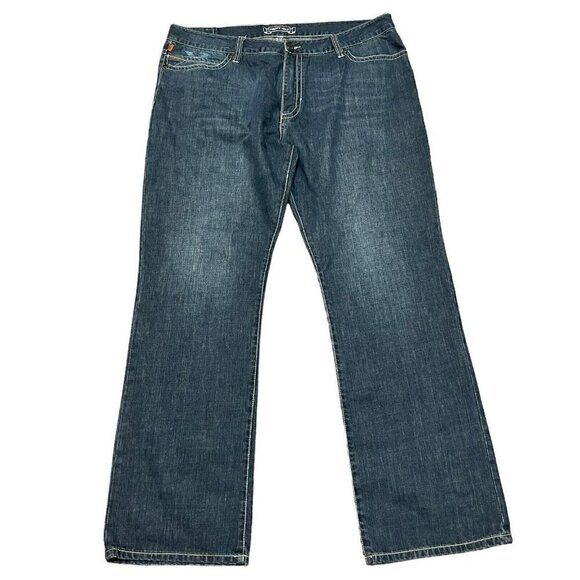 Robin's Jeans Long Flap Studded Blue Size 42 x 34 D5095 - Picture 2 of 14